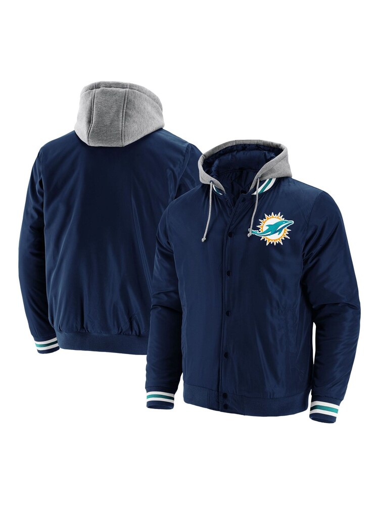 Fanatics Blue NFL Miami Dolphins Fanatics Branded Sateen Jacket - Image 1 of 3