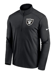 Nike Black NFL Fanatics Las Vegas Raiders Logo Pacer Quarter Zip Hoodie - Image 1 of 3