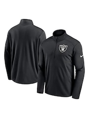 Nike Black NFL Fanatics Las Vegas Raiders Logo Pacer Quarter Zip Hoodie - Image 3 of 3