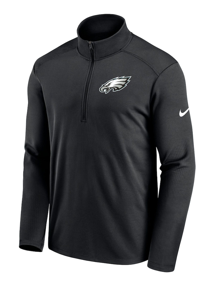 Nike Black NFL Fanatics Philadelphia Eagles Logo Pacer Half Zip Sweat Top - Image 1 of 3