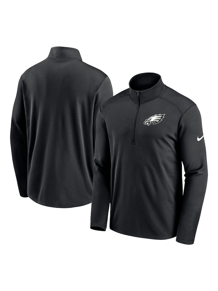 Nike Black NFL Fanatics Philadelphia Eagles Logo Pacer Half Zip Sweat Top - Image 3 of 3