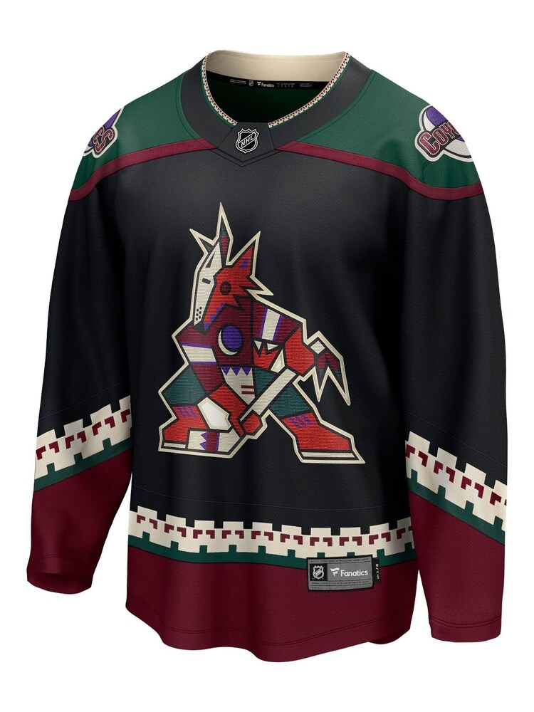 Fanatics Black Arizona Coyotes Fanatics Branded Home Breakaway Jersey - Image 2 of 3