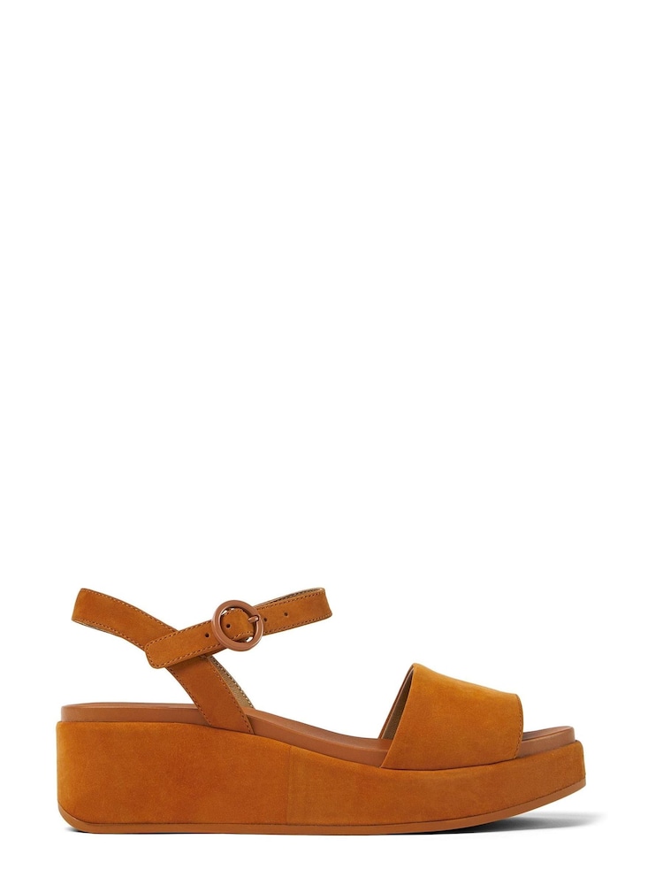 Camper Misia Brown Nubuck Women's Platform Sandals - Image 1 of 5