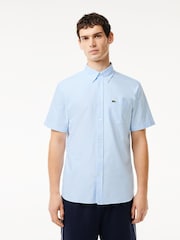 Sky - Lacoste Short Sleeve Oxford 100% Cotton Shirt - Изображение 1 из 4
