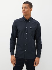 Темно-синий - Lacoste 100% Хлопковый оксфорд рубашки - Image 1 of 5