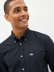 Темно-синий - Lacoste 100% Хлопковый оксфорд рубашки - Image 4 of 5