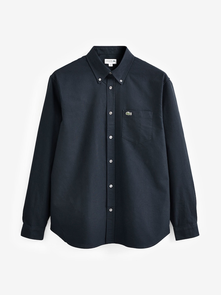 Темно-синий - Lacoste 100% Хлопковый оксфорд рубашки - Image 5 of 5