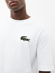 Lacoste Large Cotton Croc Effect Logo Heavy 100% Cotton T-Shirt - Image 4 of 5