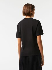 Lacoste Womens Premium Cotton Black T-Shirt - Image 2 of 8