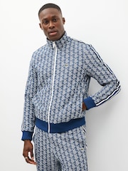 Lacoste Jacquard Monogram Zip Through Sweatshirt - Image 1 of 6