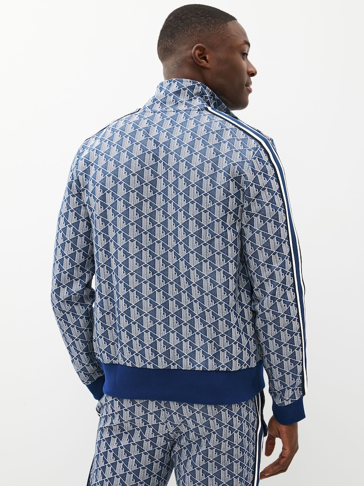 Lacoste Jacquard Monogram Zip Through Sweatshirt - Image 2 of 6