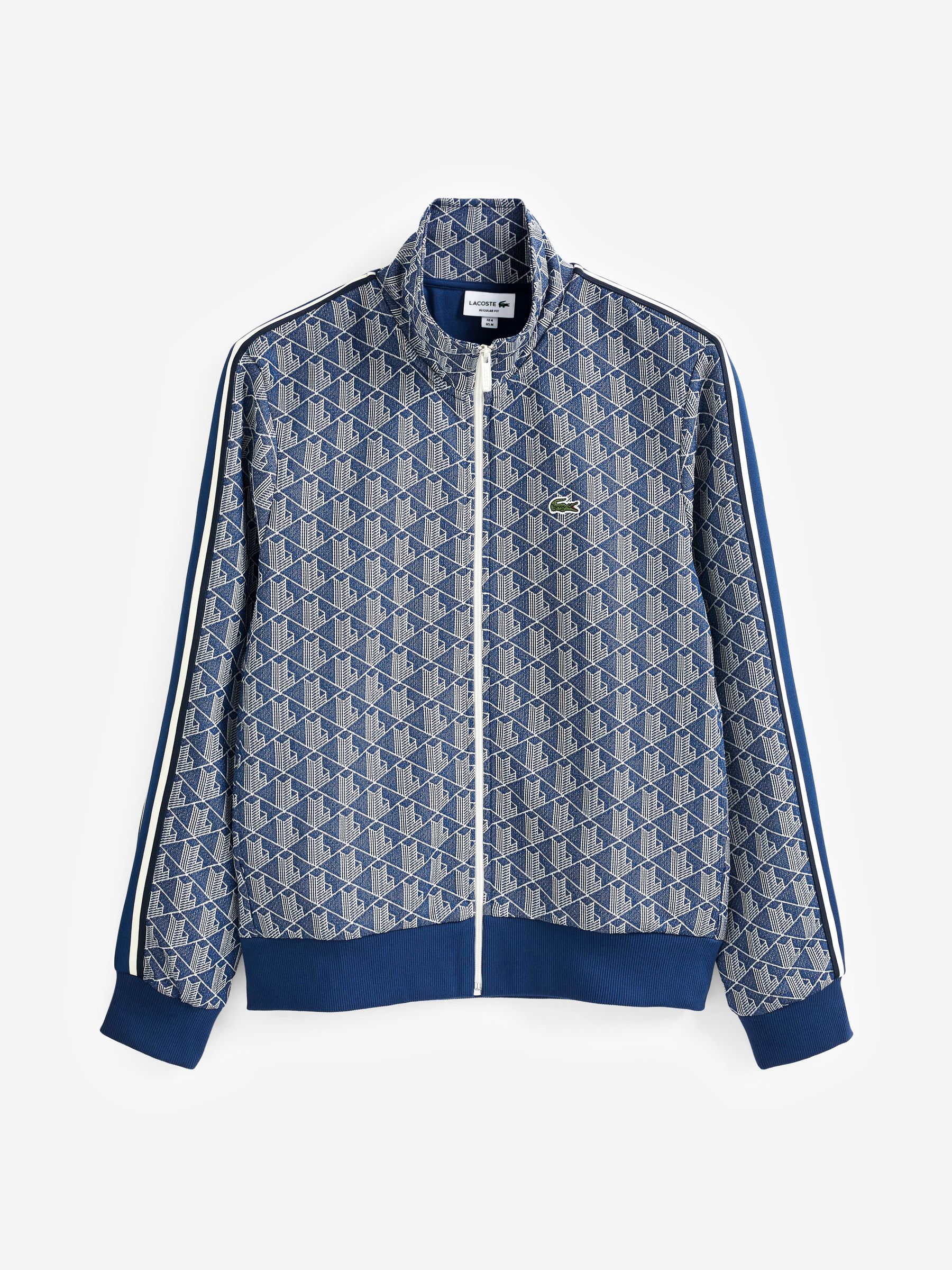 トップス LACOSTE Monogram Jacquard Track Jacket Lacoste - Monogram Track Jacket - Light Blue | blockshops