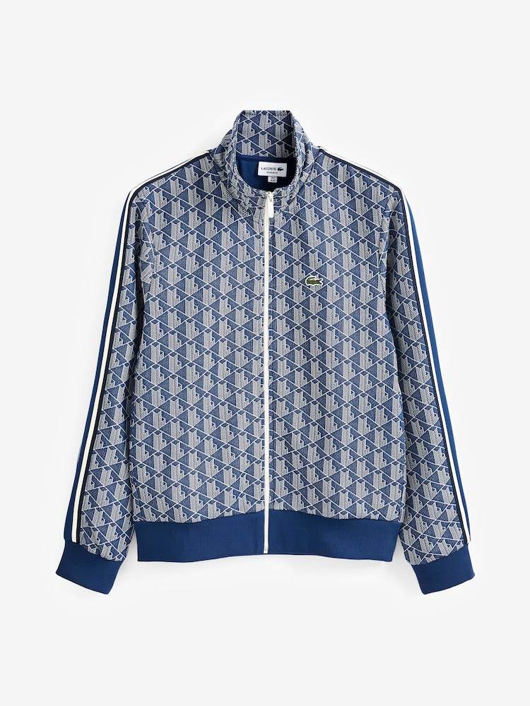Lacoste Jacquard Monogram Zip Through Sweatshirt - Image 6 of 6