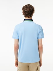 أزرق فاتح - قميص بولو كحلي بحافة متباينة من تشكيلة Paris من Lacoste - صورة 2 من 4