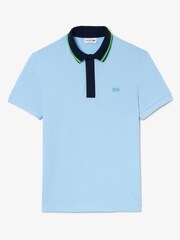 أزرق فاتح - قميص بولو كحلي بحافة متباينة من تشكيلة Paris من Lacoste - صورة 4 من 4