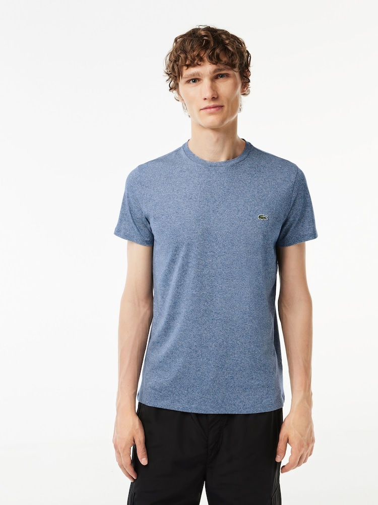 Blau meliert - Lacoste – Luxury Pima – T-Shirt aus 100 % Baumwolle - Bild 1 von 5