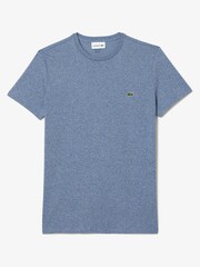 Blau meliert - Lacoste – Luxury Pima – T-Shirt aus 100 % Baumwolle - Bild 5 von 5