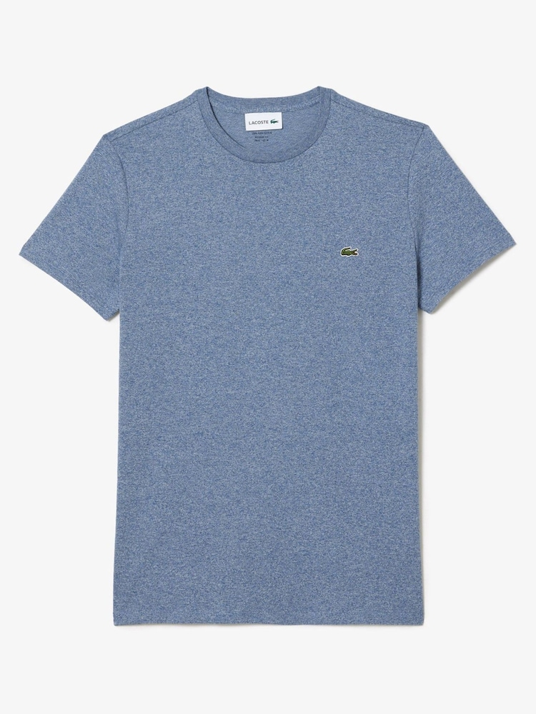 Blau meliert - Lacoste – Luxury Pima – T-Shirt aus 100 % Baumwolle - Bild 5 von 5