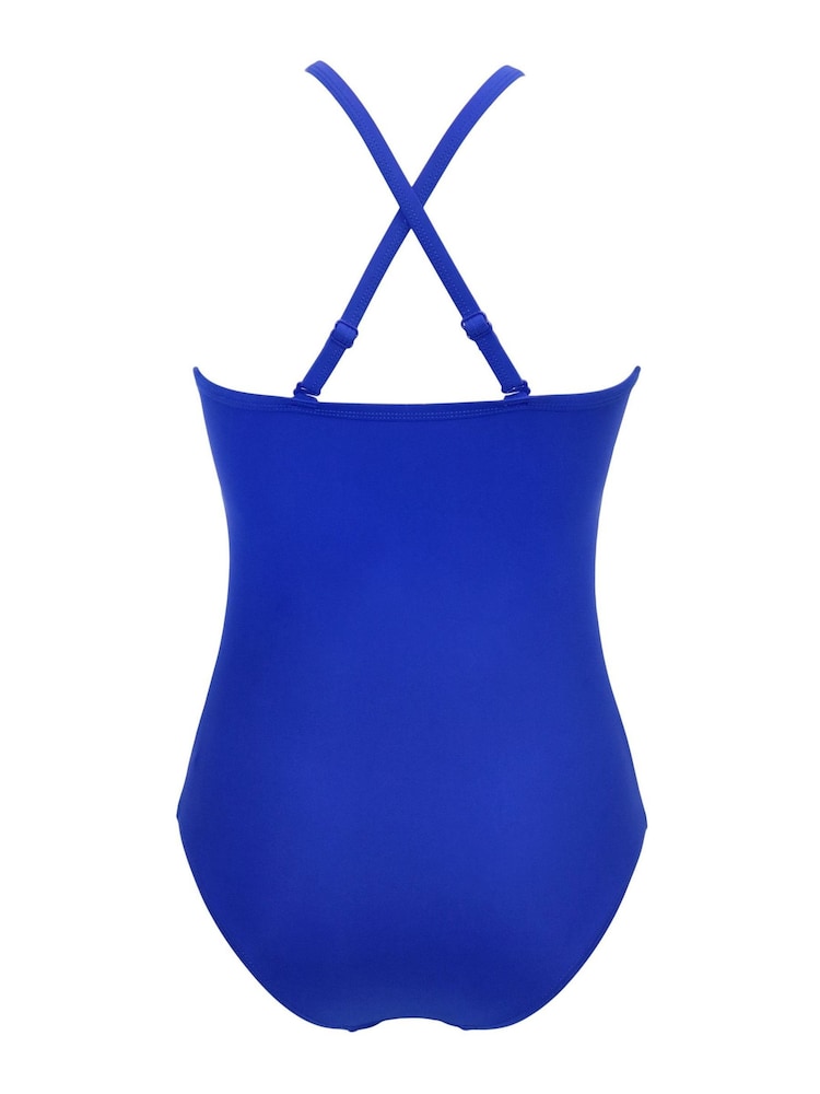 Pour Moi Blue Beach Bound High Neck Swimsuit - Image 7 of 7