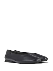 Casi Myra Black Leather Women's Ballerina Flats - Image 2 of 5