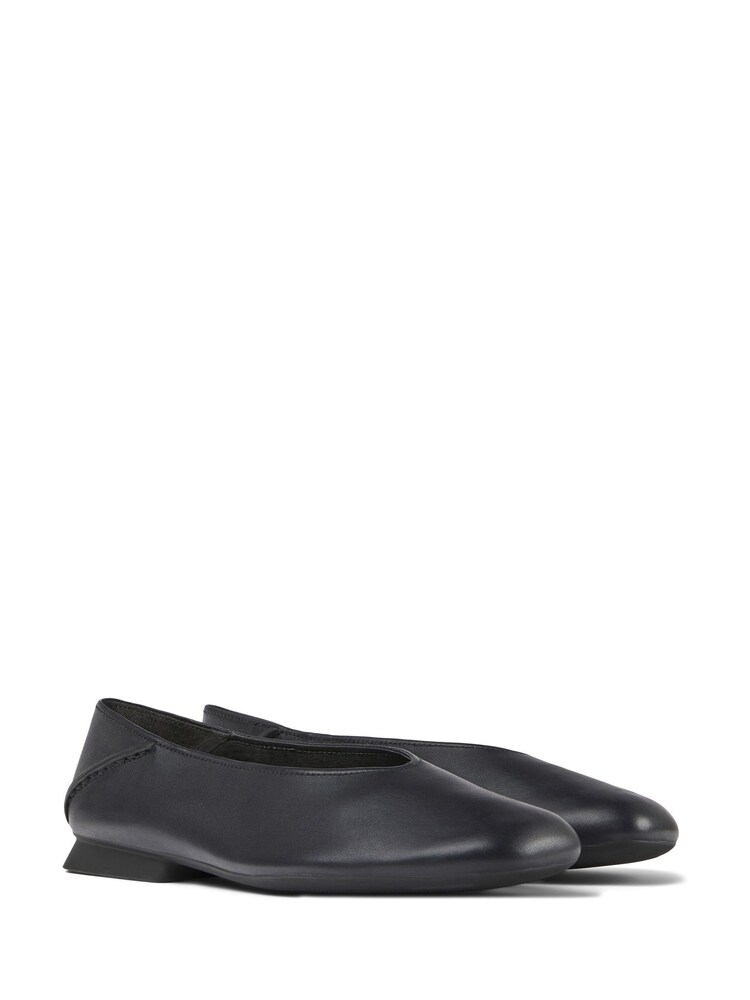 Casi Myra Black Leather Women's Ballerina Flats - Image 2 of 5