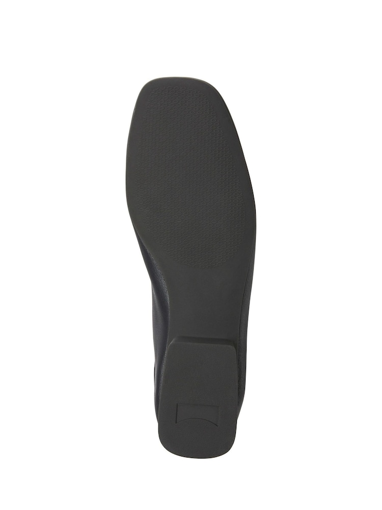 Casi Myra Black Leather Women's Ballerina Flats - Image 5 of 5