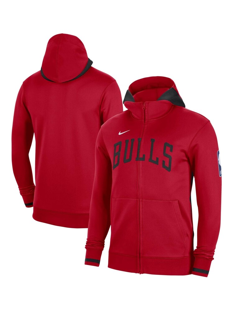 Nike Red Chicago Bulls Thermaflex Zip Up Hoodie - Image 3 of 3 Nike Red Chicago Bulls Thermaflex Zip Up Hoodie - Image 3 of 3