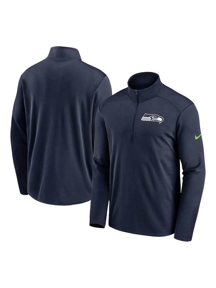 Nike Blue NFL Fanatics Seattle Seahawks Logo Pacer Half Zip Hoodie - Image 1 of 3