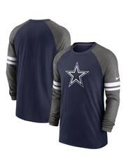 Nike Blue NFL Fanatics Dallas Cowboys Dri-FIT Cotton Long Sleeve Raglan T-Shirt - Image 3 of 3