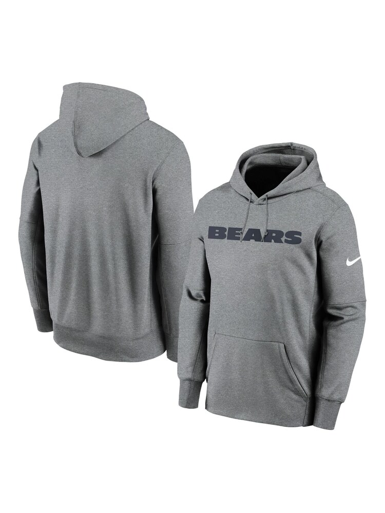 Nike Grey NFL Fanatics Chicago Bears Prime Wordmark Therma Pullover Hoodie - Image 1 of 3