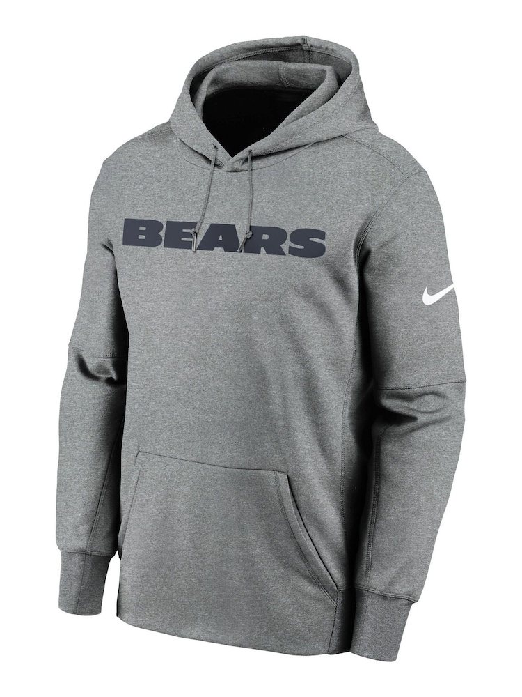 Nike Grey NFL Fanatics Chicago Bears Prime Wordmark Therma Pullover Hoodie - Image 2 of 3