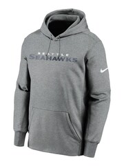 Nike Grey NFL Fanatics Seattle Seahawks Prime Wordmark Therma Pullover Hoodie - Image 1 of 3