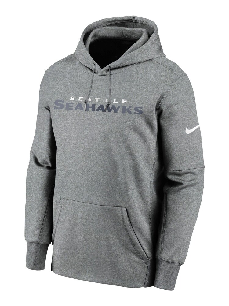 Nike Grey NFL Fanatics Seattle Seahawks Prime Wordmark Therma Pullover Hoodie - Image 1 of 3