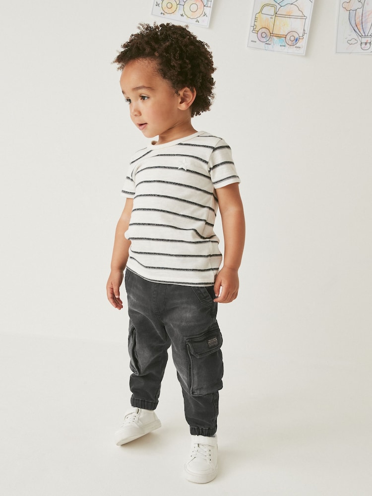 Black Denim Comfort Cargo Jeans (3mths-7yrs) - Image 1 of 4