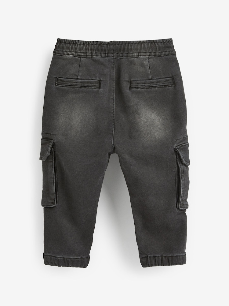 Black Denim Comfort Cargo Jeans (3mths-7yrs) - Image 4 of 4