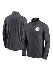 Nike Black NFL Fanatics Pittsburgh Steelers Logo Pacer Half Zip Hoodie - Image 3 of 3
