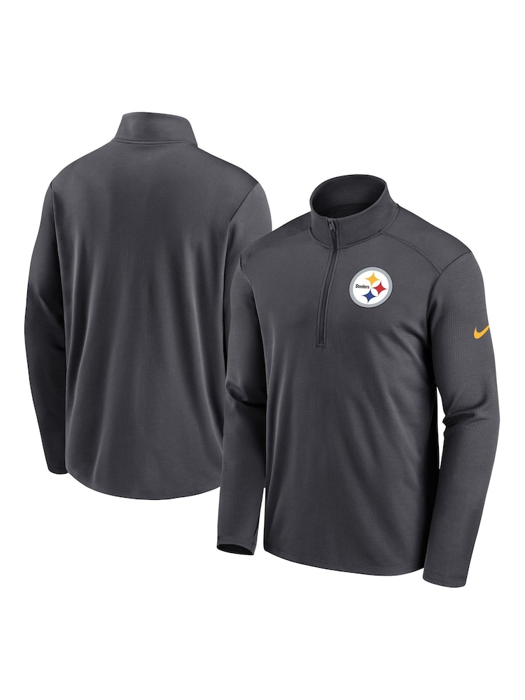 Nike Black NFL Fanatics Pittsburgh Steelers Logo Pacer Half Zip Hoodie - Image 3 of 3