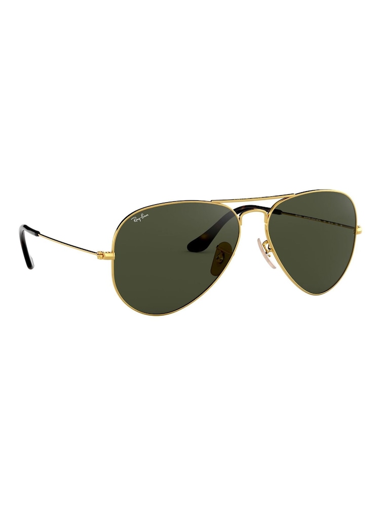 Ray-Ban Gold & Green Lens Large Metal Sunglasses - Image 1 of 12
