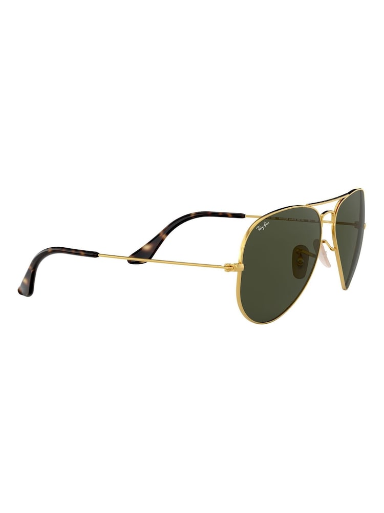 Ray-Ban Gold & Green Lens Large Metal Sunglasses - Image 12 of 12