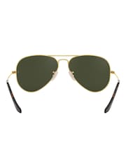 Ray-Ban Gold & Green Lens Large Metal Sunglasses - Image 4 of 12