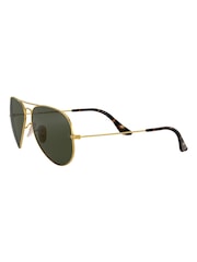 Ray-Ban Gold & Green Lens Large Metal Sunglasses - Image 5 of 12