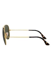 Ray-Ban Gold & Green Lens Large Metal Sunglasses - Image 6 of 12