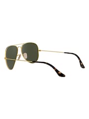 Ray-Ban Gold & Green Lens Large Metal Sunglasses - Image 7 of 12