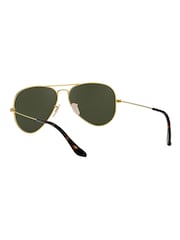 Ray-Ban Gold & Green Lens Large Metal Sunglasses - Image 8 of 12