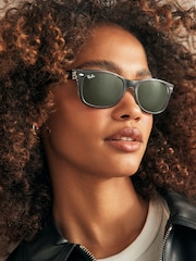 Schwarz & Transparenter Rand - Ray-Ban New Kleine Wayfarer-Sonnenbrille - Bild 1 von 13