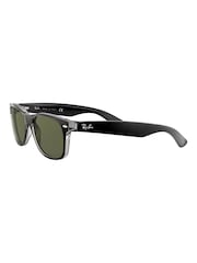 Schwarz & Transparenter Rand - Ray-Ban New Kleine Wayfarer-Sonnenbrille - Bild 5 von 13