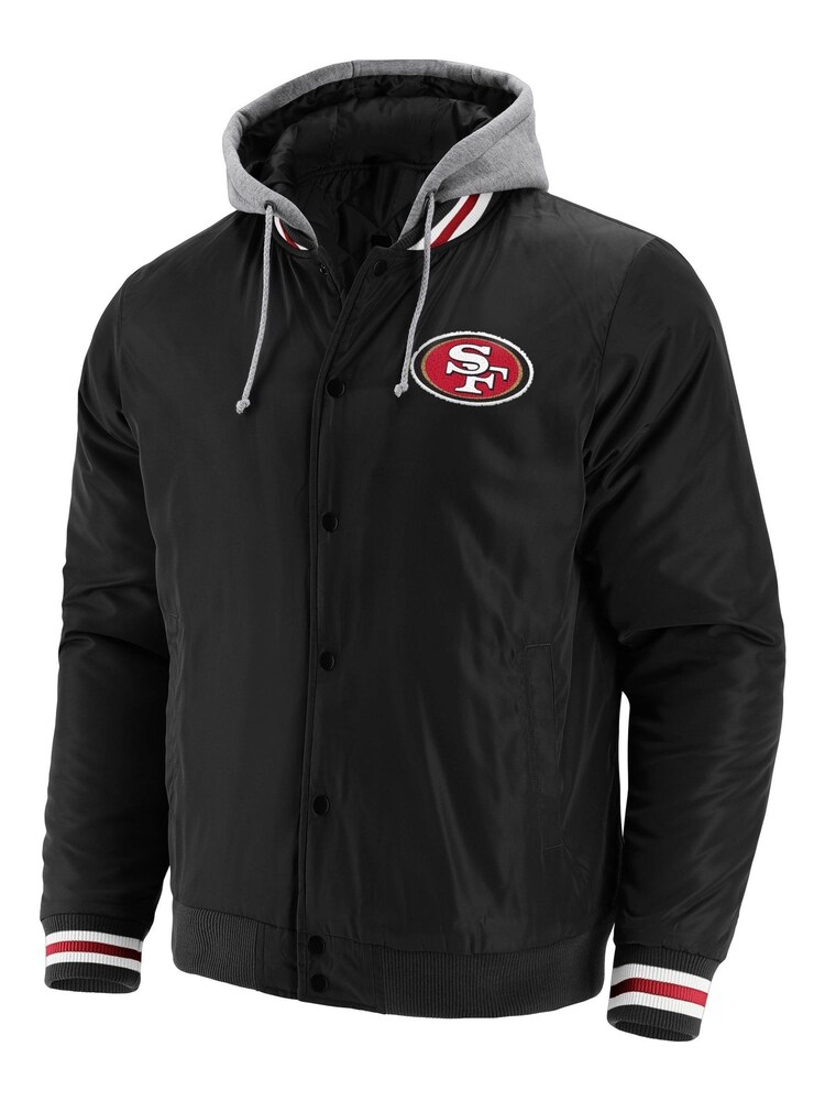 Fanatics NFL San Francisco 49ERS Branded Sateen Black Jacket - Image 1 of 3