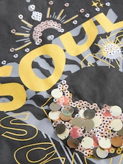 Charcoal Grey Sequin Soul T-Shirt (3-16yrs) - Image 7 of 7