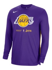 Nike Purple 100% Cotton Fanatics Los Angeles Lakers Nike Long Sleeve Pregame Shooter T-Shirt - Image 1 of 3