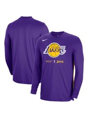 Nike Purple 100% Cotton Fanatics Los Angeles Lakers Nike Long Sleeve Pregame Shooter T-Shirt - Image 3 of 3